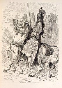 Ilustração de Rolando a cavalo. de La legende de Croque-Mitaine. de Gustave Dore