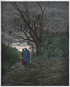 Inferno, Canto 1: A loba aparece, ilustração da "Divina Comédia" de Dante Alighieri, 1885 de Gustave Dore