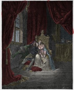 Inferno, Canto 5: Paolo e Francesca, ilustração de "A Divina Comédia" de Dante Alighieri, 1885 de Gustave Dore