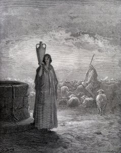 Jacó cuidando dos rebanhos de Labão de Gustave Dore