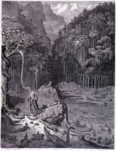 Eu vi na América... tábua XI - Ilustração de Gustave Dore (1832-1883), para La legende du Jeif vagueando por Pierre Dupont, edição Librairie du magasin pitoresco, Paris 1862 de Gustave Dore
