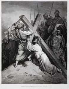 Jesus carrega a cruz, Ilustração da Bíblia de Dore de Gustave Dore