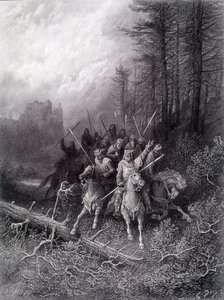 O Rei Artur na Floresta de Broceliande (Ciclo dos Cavaleiros da Távola Redonda) - em "Viviane" de Alfred Tennyson, ilustração de G. Doré de Gustave Dore
