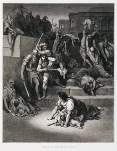 O rei Herodes ordena o massacre dos inocentes, Ilustração da Bíblia de Dore de Gustave Dore