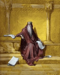 Gravura do Rei Salomão por Gustave Doré. - Bíblia de Gustave Dore