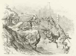 Cavaleiro Errantry no 12o século (gravure) de Gustave Dore