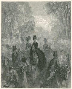 Milha da senhora, linha podre, Hyde Park, Londres de Gustave Dore