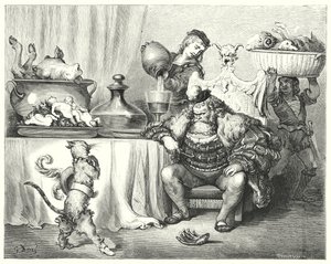 Le Maitre Chat ou le Chat Botte; Puss In Boots (gravura) de Gustave Dore