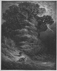 Le chene et le reseau - O carvalho e o junco - de "Fables" de Jean de La Fontaine de Gustave Dore