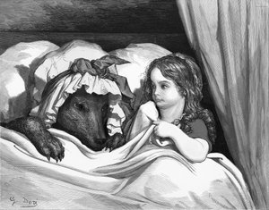 Capuchinho Vermelho, gravura de Gustave Doré. de Gustave Dore