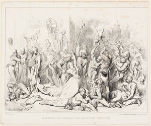 Massacre dos ingleses por hindus revoltados de Gustave Dore