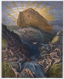 Arca de Noé - A Pomba Enviada da Arca - A Pomba Enviada da Arca de Noé - Gravura da "Ilustração Bíblica" de Gustave Dore (1832-1883) - Gravura da "Ilustração Bíblica" de Gustave Dore de Gustave Dore