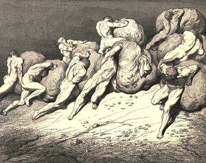 Nem todo o ouro, que está sob a lua ou nunca esteve, c1890. de Gustave Dore