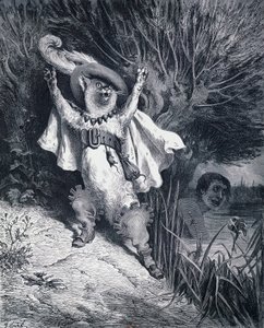 Gato de Botas, ilustração de Gustave Dore (1832-1883) para o conto de fadas de Charles Perrault (1628-1703) de Gustave Dore