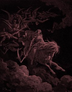 Revelação: Visão da Morte, de Gustave Doré. - Bíblia de Gustave Dore