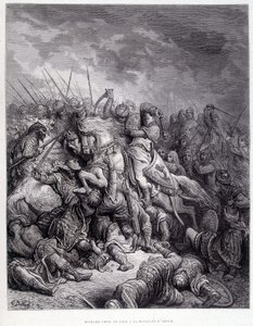 Richard Heart of Lion na Batalha de Arsur - gravura de Gustave Doré de Gustave Dore