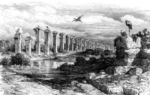 Aqueduto romano, Mérida, Espanha, século XIX de Gustave Dore