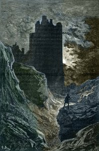 Romantismo: II Ilustração "O Castelo do Medo" de Gustave Dore (1832-1883) (O castelo do medo, romantismo, ilustração de Gustave Dore) Colecção privada de Gustave Dore