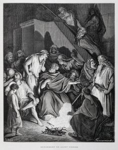 São Pedro negando Cristo, ilustração da Bíblia de Dore de Gustave Dore
