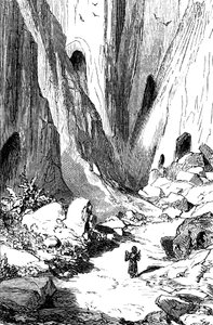Sindbad, o marinheiro (Sinbad) - conto das mil e uma (1001) noites - ilustração de Gustave Dore - edição Maxwell 1865 - Segunda viagem: Sindbat descobre um vale com diamantes, mas que infelizmente está ocupado por cobras gigantes. Ele vai tomar refu de Gustave Dore