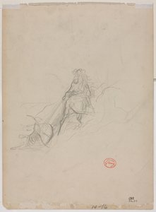 Esboço da Cena de Caça (verso) de Gustave Dore