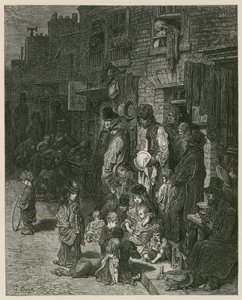 Favelas em Londres (gravura) de Gustave Dore