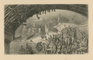 Espectadores assistindo uma corrida de barco de Gustave Dore