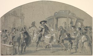 Cena de rua reto, Sketches verso, c. 1848-49. de Gustave Dore