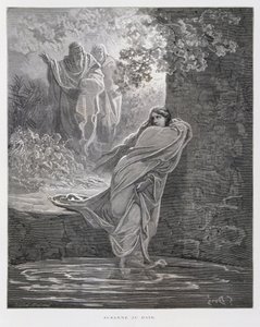 Susana no banho (Dan. 13:1-26), Ilustração da Bíblia de Dore de Gustave Dore