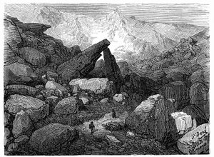 O Caminho do Caos, que conduz ao Circo de Gavarnie: gravura de Gustave Dore ilustrando o livro "Viagem aos Pirinéus de Hippolyte Taine", Hachette 1860. de Gustave Dore