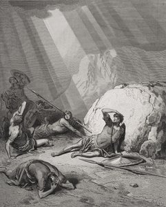 A Conversão de São Paulo, Atos 9: 1-6, ilustração da "Bíblia Sagrada" de Dore, gravada por Ligny, 1866 (gravura) de Gustave Dore