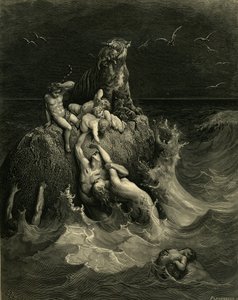 O frontispício do dilúvio para a edição ilustrada da Bíblia, 1866 de Gustave Dore