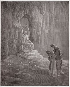 A Divina Comédia (La Divina Comedia, La Divina Comédia), Purgatorio, Canto 9: Dante e Virgil nos portais do Purgatório - por Dante Alighieri (1265-1321) - Ilustração de Gustave Dore (1832-1883) de Gustave Dore