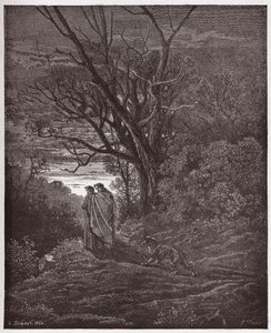 A Divina Comédia (La Divina Commedia, La Divina Comédia), Inferno, Canto 1: A loba aparece - por Dante Alighieri (1265-1321) - Ilustração de Gustave Dore (1832-1883) de Gustave Dore