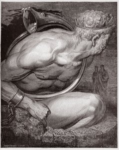 A Divina Comédia (La Divina Commedia, La Divina Comédia), Inferno, Canto 31: Nimrod dos gigantes - de Dante Alighieri (1265-1321) - Ilustração de Gustave Dore (1832-1883) de Gustave Dore