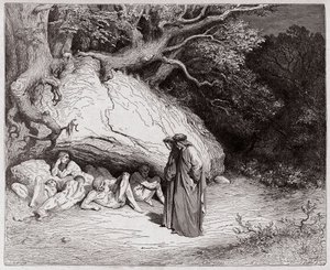 A Divina Comédia (La Divina Commedia, La Divina Comédia), Inferno, Canto 4: As almas inocentes no Limbo - por Dante Alighieri (1265-1321) - Ilustração de Gustave Dore (1832-1883) de Gustave Dore