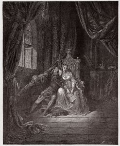 A Divina Comédia (La Divina Commedia, La Divina Comédia), Inferno, Canto 5: Paolo e Francesca - de Dante Alighieri (1265-1321) - Ilustração de Gustave Dore (1832-1883) de Gustave Dore