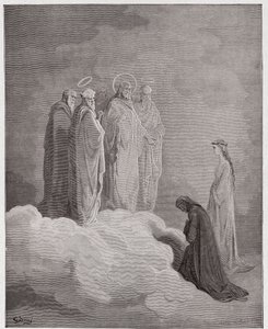 A Divina Comédia (La Divina Commedia, La Divina Comediante), Paradiso, Canto 26: São João examina Dante sobre o amor - por Dante Alighieri (1265-1321) - Ilustração de Gustave Dore (1832-1883) de Gustave Dore
