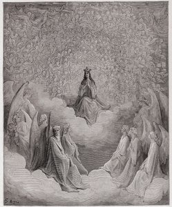A Divina Comédia (La Divina Commedia, La Divina Comédia), Paradiso, Canto 31: A rainha do céu - por Dante Alighieri (1265-1321) - Ilustração de Gustave Dore (1832-1883) de Gustave Dore