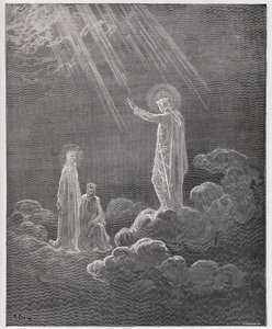 A Divina Comédia (La Divina Commedia, La Divina Comédia), Paradiso, Canto 8: Charles Martel dirige-se a Dante e Beatrice - por Dante Alighieri (1265-1321) - Ilustração de Gustave Dore (1832-1883) de Gustave Dore