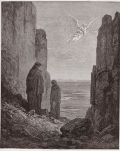 A Divina Comédia (La Divina Commedia, La Divina Comédia), Purgatorio, Canto 19: Os poetas ascendem ao quinto círculo - de Dante Alighieri (1265-1321) - Ilustração de Gustave Dore (1832-1883) de Gustave Dore