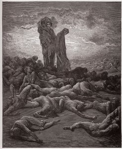 A Divina Comédia (La Divina Commedia, La Divina Comédia), Purgatorio, Canto 20: As almas dos avarentos - por Dante Alighieri (1265-1321) - Ilustração de Gustave Dore (1832-1883) de Gustave Dore