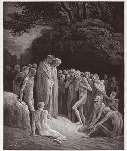A Divina Comédia (La Divina Commedia, La Divina Comédia), Purgatorio, Canto 23: As almas dos glutões - por Dante Alighieri (1265-1321) - Ilustração de Gustave Dore (1832-1883) de Gustave Dore
