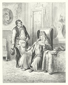 As Fábulas de La Fontaine: O Cobrador e o Banqueiro (gravura) de Gustave Dore