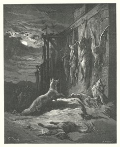 As Fábulas de La Fontaine: A Raposa Inglesa (gravura) de Gustave Dore