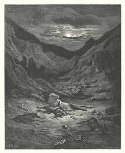 As Fábulas de La Fontaine: O Leão (gravura) de Gustave Dore