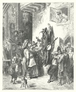 As Fábulas de La Fontaine: O Louco que Vendeu a Sabedoria (gravura) de Gustave Dore