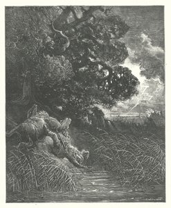 As Fábulas de La Fontaine: O carvalho e a cana (gravura) de Gustave Dore