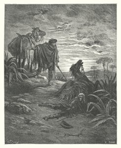 As Fábulas de La Fontaine: As Duas Mulas (gravura) de Gustave Dore