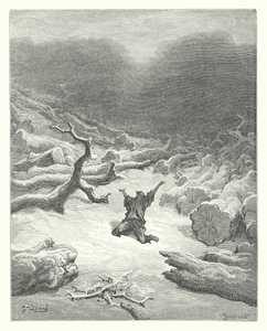 As Fábulas de La Fontaine: O Lenhador e Mercúrio (gravura) de Gustave Dore